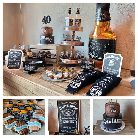 Jack Daniels Erik Church themed 40th birthday party. Whiskey theme. Mens party. Better with age. Man 45 Birthday Party, 40birthday Party Ideas For Men, 60 Birthday Party Theme For Men, Vintage Man Birthday Party, 33 Birthday Party Ideas Man, Birthday Party Men Decoration, 40th Birthday Ideas For Men Whiskey, Whiskey Party Decorations Diy, Classic Man Themed Birthday Party