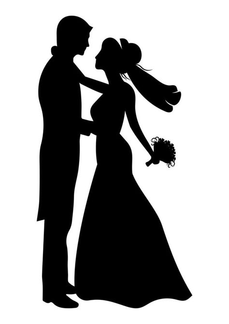 Bride And Groom Clipart, Groom Clipart, White Bride And Groom, Bride And Groom Cartoon, Bride And Groom Silhouette, Couple Clipart, Couple Silhouette, Siluete Umane, Wedding Silhouette