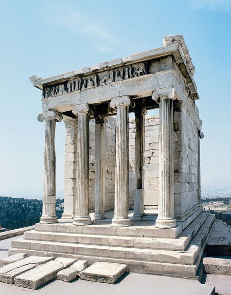 Athena Nike Temple - on the Acropolis - Athens 427-424 BC Greece Architecture, Classical Greece, Istoria Artei, Patras, Greek Temple, The Acropolis, Ancient Greek Art, Rome Antique, Ancient Greek Architecture