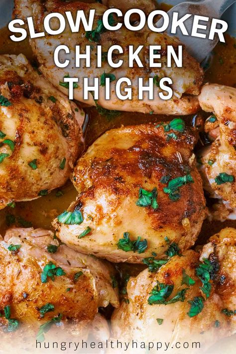 Slow Cook Chicken Thigh Recipes, Crockpot Skinless Chicken Thigh Recipes, Slow Cooker Recipes For Boneless Skinless Chicken Thighs, Boneless Chicken Thigh Slow Cooker, Chicken Thighs Crockpot Healthy, Crock Pot Boneless Skinless Chicken Thighs, Crockpot Thighs Boneless, Easy Chicken Thighs Crockpot, Low Carb Chicken Thigh Recipes Crockpot