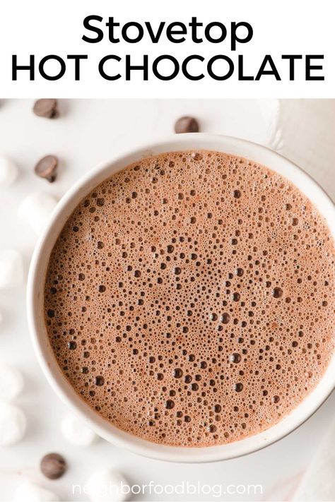 Old Fashioned Hot Chocolate Recipe, Stovetop Hot Chocolate, Stovetop Hot Chocolate Recipe, Hot Chocolate Milk, Homemade Hot Cocoa, Hot Cocoa Recipe, Healthy Food Menu, Peppermint Hot Chocolate, Stove Top Recipes