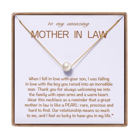 PRICES MAY VARY. *Wedding Day Gifts for Mother in Law* Sweet message card says "To My Amazing Mother in Law, When I fell in love with your son, I was falling in love with the boy you raised into an incredible man. Thank you for always welcoming me into the family with open arms and a warm heart. Wear this necklace as a reminder that a great mother in law is like a pearl: rare, precious and hard to find. Our relationship means so much to me, and I feel so lucky to have you in my life". *Man of Dr Mother In Law Necklace, Wedding Gifts For Mother In Law, Wedding Gift For In Laws, Wedding Gifts For In Laws, Gifts For Moms On Wedding Day, Gift For Mother Of Groom, Gift For Mother In Law On Wedding Day, Wedding Gifts For Family, Mother In Law Gifts Wedding