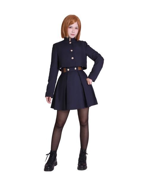 PRICES MAY VARY. The cosplay costume of the heroine in the popular anime Jujutsu Kaisen. The uniform version uses high-quality hardware buckles to perfectly cosplay the role. The waist section of the jacket is beautifully proportioned, and the side zippers of the regular jersey skirt are easy to put on and take off. Using high-quality woolen cloth, the soft leather belt bag can be removed freely. If you have any queshions, please fell free to contact us. We will reply within 24 hours. Anime Name Nobara Kugisaki Uniform, Nobara Kugisaki Cosplay, Nobara Cosplay, Jujutsu Kaisen Kugisaki Nobara, Jujutsu Kaisen Kugisaki, College Outfits Fall, Coat Belt, Kugisaki Nobara, Outfits Nyc