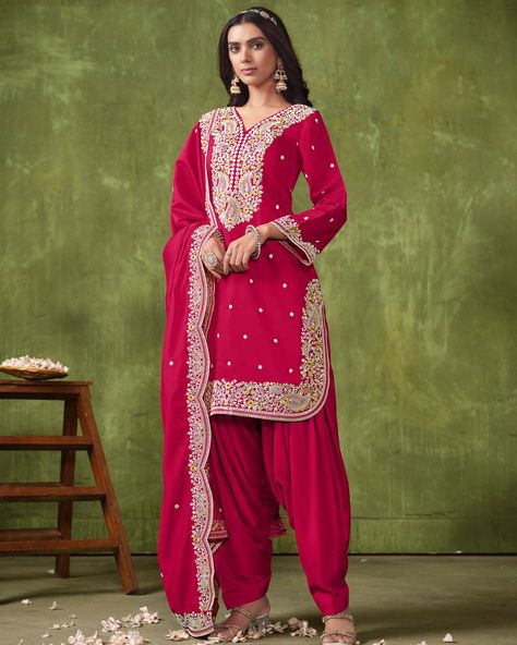 CATALOG: 14389 Price Range Rs. 1775/- Garb These Party Wear Patiyala Suit in Fine Colored Pair With Bottom And Dupatta.These Top And Dupatta Are Fabricated On P V Chanderi (Roman Silk)Pair With Santoon Bottom.Its Beautified With Santoon Inner.Its Beautified With Designer Embroidery Work. Just click on the link for any assistance: https://wa.me/919409462680 #ShortKurti #CasualWear #Fancy #Ethnic #Designer #Kurti #ShortKurti #Smart #Dress #Saree #SalwarKameez #EthnicDress #LoveForEthnic #Fes... Lehenga Palazzo, Wedding Ootd, Patiyala Dress, Patiyala Suit, Indian Bridesmaid Dresses, Designer Embroidery, Diwali Outfits, Partywear Dresses, Indian Bride Outfits