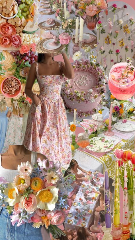 Garden party, summer picnic, girls day, flower crowns, pastels, garden dinner Garden Party Summer, Tea Party Attire, Spring Birthday Party, Garden Dinner, Party Photoshoot, Garden Party Birthday, Fairy Birthday Party, Birthday Party For Teens, Girls Day