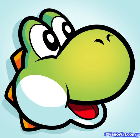 How to Draw Yoshi Easy, Step by Step, Video Game Characters, Pop ... Yoshi Face Paint, Disney Characters Easy, Yoshi Drawing, How To Draw Mario, Video Game Drawings, 3d Templates, Mario E Luigi, Easy Step By Step Drawing, Projets Cricut