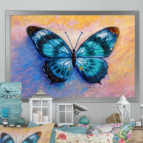 This beautiful Abstract Turquoise Butterfly Painting Framed wall Art is printed using the highest quality fade resistant ink on canvas. Light Blue Butterfly, Turquoise Butterfly, Butterfly Canvas, Mesmerizing Beauty, Oil Painting Texture, Butterfly Painting, Animal Decor, Animal Wall Art, Blue Butterfly