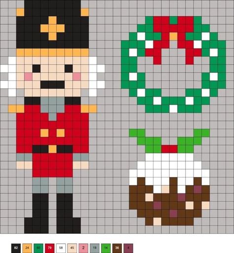 Gingerbread House Perler Beads, Nutcracker Perler Bead Patterns, Small Christmas Cross Stitch Patterns Free, Christmas Perler Beads Patterns, Hama Beads Christmas Pattern, Grinch Perler Bead Patterns, Perler Beads Ornaments, Perler Bead Christmas Ornaments, Perler Bead Ornaments Pattern