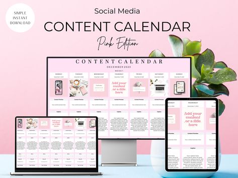 Social media content calendar