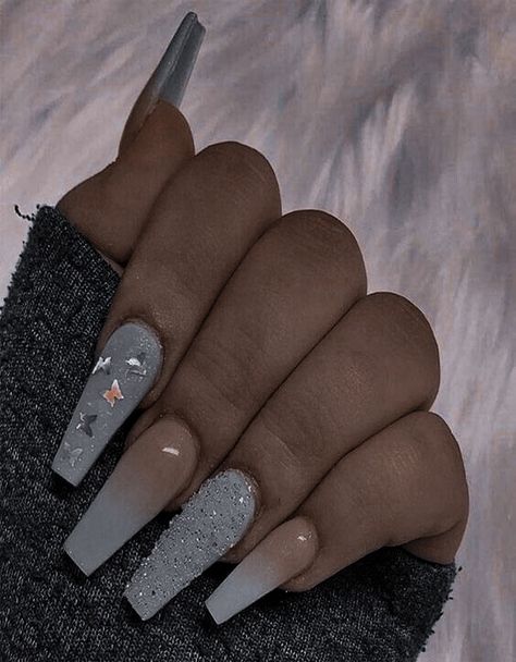 Navy Nails Design, Sns Nails Designs, Grey Acrylic Nails, Checkered Nails, Christmas Gel Nails, Short Square Nails, Colored Acrylic Nails, Pointed Nails, Classy Acrylic Nails