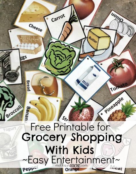 Making grocery shopping less of nightmare for parents! Use this fun printable to keep the kids entertained and distracted while shopping! Grocery Store Dramatic Play, Shopping Cards, Play Grocery Store, Shopping Games, Dramatic Play Centers, Cards For Kids, Dramatic Play, Food Themes, Grocery Shop