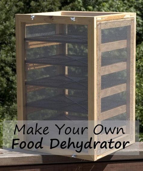 Make Your Own Food Dehydrator Tutorial | Learning how to make an air dry food dehydrator is a great way to preserve foods for future use and new flavors. Cerca Natural, Solar Dehydrator, Dehydrating Food Storage, Table Woodworking, Food Dehydrator, Tanah Liat, Dehydrated Food, Shop Table, Homestead Survival