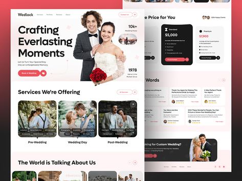 Explore Our New 👰🤵 Wedlock Landing Page - Wedding Planner Website Design 🎉 Our newly designed 💍 wedding planner website design is a one-stop destination for all your 💐 wedding planning needs. Ready to create a stylish wedding landing page design? To get in touch, send us a direct message at biz@cmarix.com. #weddingplanner #wedding #weddinginspiration #weddingday #weddingphotography #bride #groom #eventplanner #weddingdecor #weddingplanning #destinationwedding #weddingorganizer Wedding Planning Website Design, Wedding Planner Website Design, Planner Website, Wedding Planner Website, Ui Design Website, Wedding Marketing, Wedding Planning Websites, Wedding Organization, Wedding Places