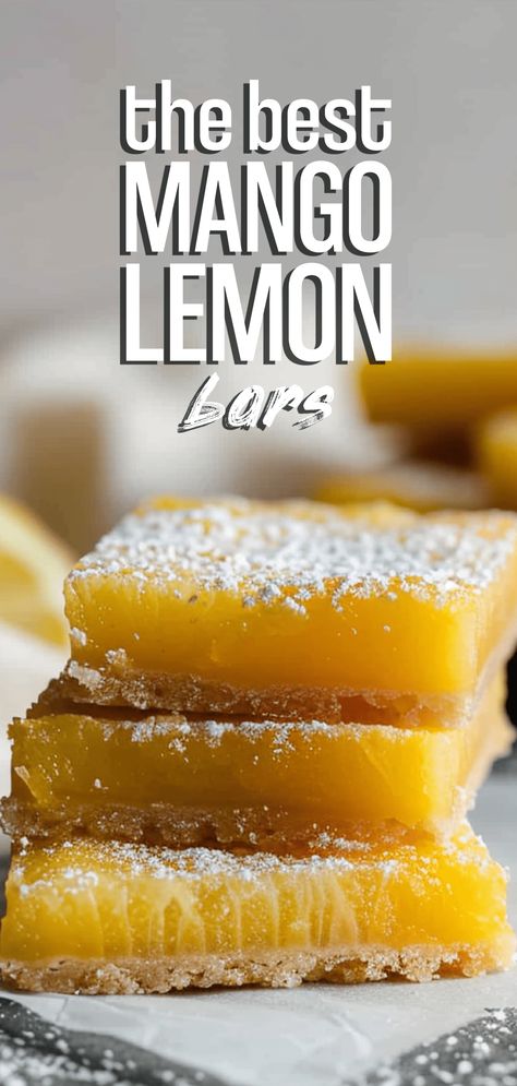 Mango Bar, Mango Bars, Lime Popsicles, Classic Lemon Bars, Lemon Bars Recipe, Bacon Mac And Cheese, Mango Cake, Elegant Desserts, Refreshing Desserts