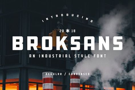 Broksans Industrial Sans Serif by Slidehack on @creativemarket #font #typography Industrial Typography, Industrial Font, Free Cursive Fonts, Western Font, Font Typography, Font Combos, Font Combinations, Font Inspiration, Font Pairing