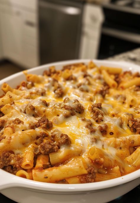 Learn How to Cook Baked Ziti With Ground Beef And Ricotta Recipe For Free | Recipes You'll Love, Made Easy! Easy Baked Ziti With Ground Beef, Baked Ziti With Ground Beef And Ricotta, Ground Beef Bake, Ziti With Ground Beef, Baked Ziti With Ground Beef, Comfort Food Casserole, Baked Ziti With Ricotta, Trendy Recipes, Pasta Toppings