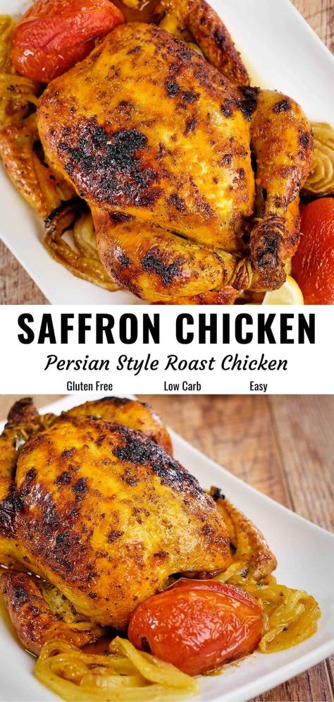 Meals With Saffron, Persian Cuisine Recipes, Chicken Middle Eastern Recipes, Recipe With Saffron, Persian Chicken Salad, Persian Chicken Recipes, Persian Saffron Chicken, Persian Stew Recipes, Arabian Chicken Recipes