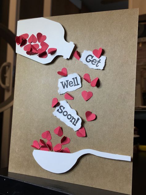 Good Recovery Card, Ideas For Get Well Cards, Pop Up Get Well Cards Diy, Get Well Soon Diy Gifts, Get Well Craft, Creative Get Well Soon Cards, Diy Get Well Cards Handmade, Get Well Poster Ideas, Get Well Cards Handmade Cute Ideas