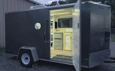 Cargo Trailer Rv Conversion, Enclosed Cargo Trailer Camper Conversion, Cargo Trailer Conversion Bed Ideas, Enclosed Trailer Ideas Camping, Trailer Turned Into Camper, Diy Camping Trailer Ideas, Convert Trailer To Camper, 6x12 Cargo Trailer Camper Conversion Floor Plans, Travel Trailer Conversion