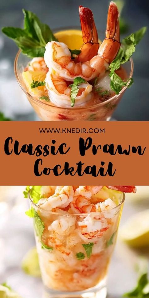 This Classic Prawn Cocktail is an elegant and timeless appetizer, perfect for special occasions or a light starter! 🍤🍋 Served with a tangy cocktail sauce and fresh lettuce, this dish is simple to make yet full of flavor. It’s an ideal seafood dish for entertaining or holidays. 📌 Save this pin to create a delicious and easy classic prawn cocktail for your next gathering! #PrawnCocktail #SeafoodAppetizers #ElegantStarters #ClassicRecipes #EasySeafood #PartyFood Cocktail Prawns Recipe, Seafood Cocktail Appetizers, Prawn Hors D’oeuvres, Prawn Cocktails, Prawn Cocktail Recipe, Shrimp Cocktail Recipe, Prawn Starters, How To Cook Prawns, Baked Shrimp Recipes