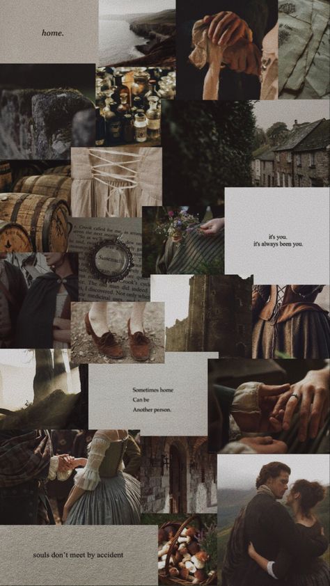 aesthetic wallpaper collage of photos that are either from outlander or have outlander vibes. mostly medium/dark green and brown tones. Outlander Tv Series Wallpaper, Outlander Phone Wallpaper, Outlander Astetic, Outlander Lockscreen, Outlander Book Aesthetic, Outlander Book Quotes, Outlander Wallpaper Aesthetic, Outlander Wallpaper Iphone, Outlander Home Aesthetic