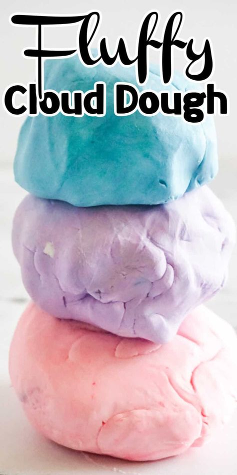 Christmas Cloud Dough, Cloud Dough Without Conditioner, Conditioner Playdough, Cloud Fluff, Cornstarch Dough, Cloud Dough Recipe, Putty Recipe, Soft Play Dough, Moon Dough