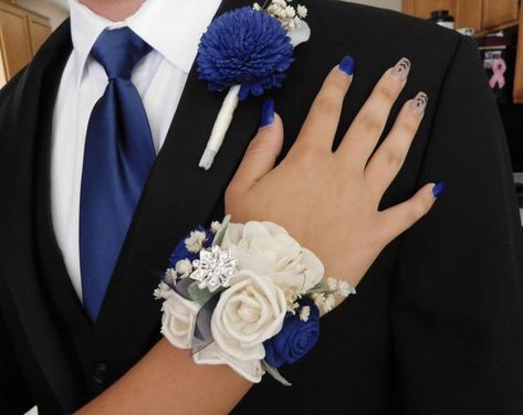 Whimsical Collection Wood Flower Boutonnière or Wriat Corsage | Etsy Prom Flowers Bouquet, Prom Flowers Corsage, Blue Corsage, Prom Corsage And Boutonniere, Wrist Corsage Prom, Corsage And Boutonniere Set, Wood Flower Bouquet, Fleurs Diy, Prom Poses