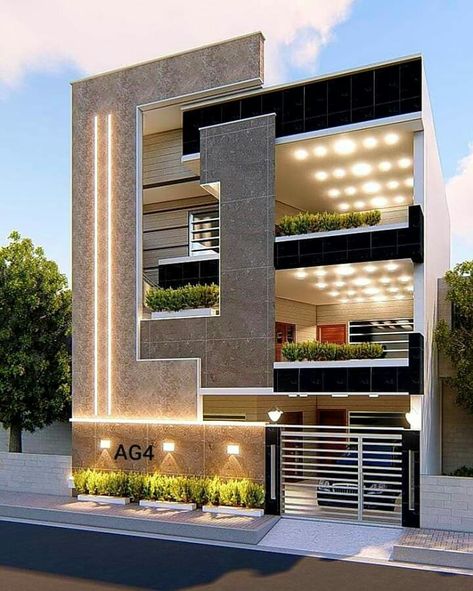 House Elevation Lighting Design, Front Elevation Lighting Ideas, G+1 Bunglow Elevation, Front Elevation Lighting Designs, 30x40 House Elevation Design, Bunglow Elevation Modern G+1, Elevation Lighting Design, Contemporary Elevation Designs For House, Duplex Exterior Design