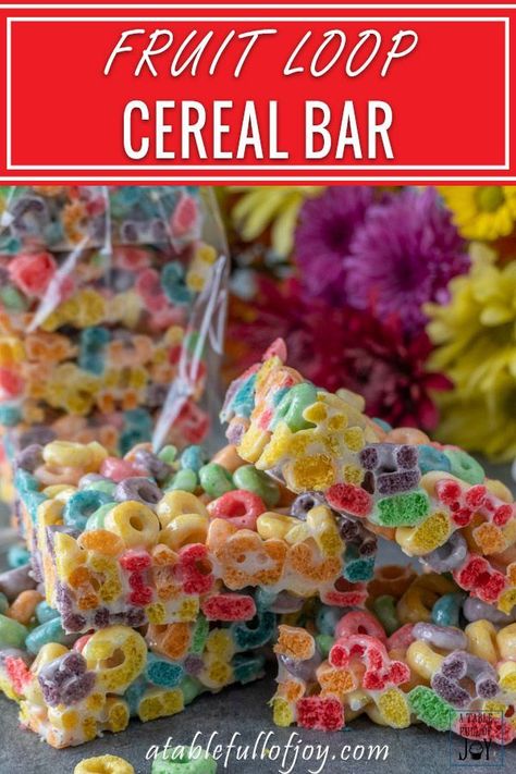 Fruit Loop Treats, Chocolate Dipped Cupcakes, Chocolate Drizzled Popcorn, Cereal Bars Recipes, Fruit Loops Cereal, Marshmallow Cereal, Marshmallow Bars, Rice Recipes For Dinner, Cereal Bar