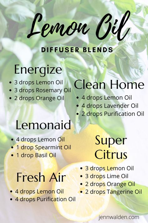 These are my favorite Lemon Oil blends to add to my diffuser.  Lemon Essential Oil is one of my Top 30 essential oils- find out why and how I love to use it.  #essentialoil #lemon #yleo #diffuserblends Essential Oil Combinations, Aromatherapy Essential Oils, Doterra Essential Oils Recipes, Essential Oil Diffuser Blends Recipes, Young Living Essential Oils Recipes, Lemon Essential Oil, Essential Oil Spray, Essential Oils Guide, Essential Oils Cleaning