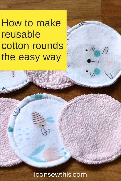 Learn how to make your own reusable cotton rounds with this simple step-by-step tutorial. These makeup remover pads are super soft, very easy to take care of and will last a long, long time. DIY cotton rounds – a fun way to save money! #sewing Sew Reusable Makeup Pads, Diy Warming Pad, Diy Face Washing Pads, Make Up Remover Pads Diy Crochet, Reusable Cotton Rounds Diy, Cotton Rounds Diy, Diy Face Wash Cloths, Cotton Makeup Remover Pads, Homemade Makeup Remover Pads