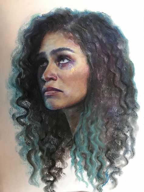 #euphoria #trendy #art #artdrawings #pastelart #pastelpainting #pasteldrawing #portrait #ruebennett #zendaya #zendayacoleman #zendayalatest #jules Euphoria Carnival, Euphoria Rue, Rue Euphoria, Carnival Outfit, Trendy Art, Arte Sketchbook, Pencil Art Drawings, Film Art, Amazing Art Painting