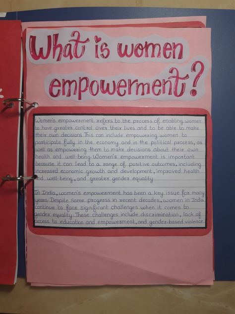 For Project File Orders Dm on Instagram @prasiddhi.11 or Email 🎀 
Women empowerment Project On Women Empowerment, Sociology Project, Project File Ideas, School Decorations Diy, Biology Project, English Assignment, Women Empowerment Project, Project Cover, Social Science Project