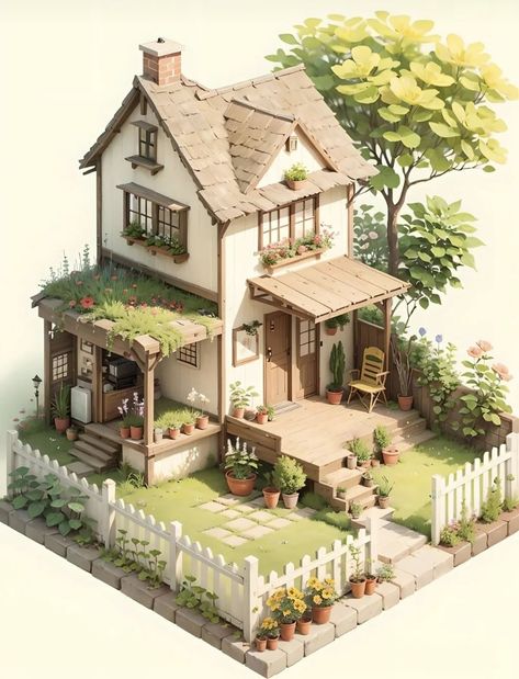 Sims 4 House Inspiration Exterior, Isometric Art House, Sims 4 Build Inspiration, Sims 4 House Plans, Sims 4 House Building, Desain Lanskap, Sims 4 House Design, Casas The Sims 4, Sims Building