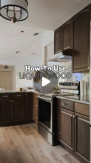 Liquid Wood Projects, Liquid Wood Kitchen Cabinets, Liquid Wood Cabinets, Liquid Wood Paint, Wood Cabinet Makeover, Refinish Wood Cabinets, How To Refinish Cabinets, Retique It Liquid Wood, Refinish Wood Furniture