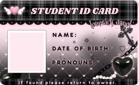 identification card, kawaii edit Kawaii Y2k Aesthetic, Kawaii Y2k, Diy Menu, Homeschool Crafts, Kpop Diy, Jirai Kei, Paper Toys Template, Id Card Template, Memo Paper