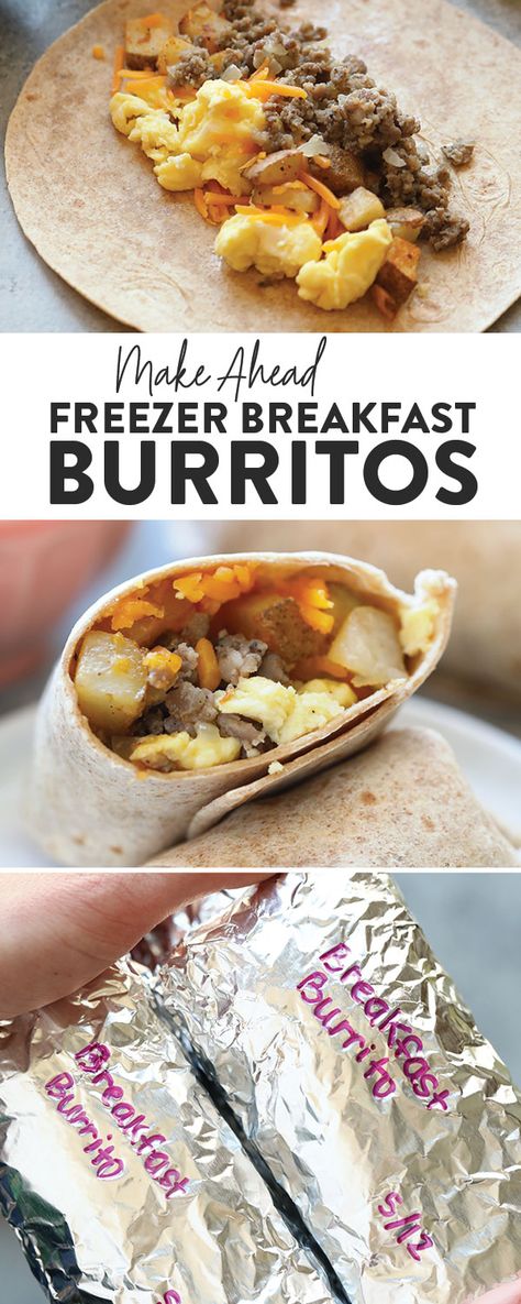 These make ahead breakfast burritos are the perfect grab-n-go breakfast choice for your busy mornings.  They are packed with veggies and protein to keep your energy up all day. Make a double batch of these freezer breakfast burritos for an easy, healthy meal-prep breakfast you can enjoy all week long. #breakfastburrito #mealprep #breakfast #cheese Mealprep Breakfast, Make Ahead Breakfast Burritos, Freezer Breakfast Burritos, Breakfast Burritos Frozen, Breakfast Cheese, Prep Breakfast, Breakfast Prep, Comidas Fitness, Resep Diet