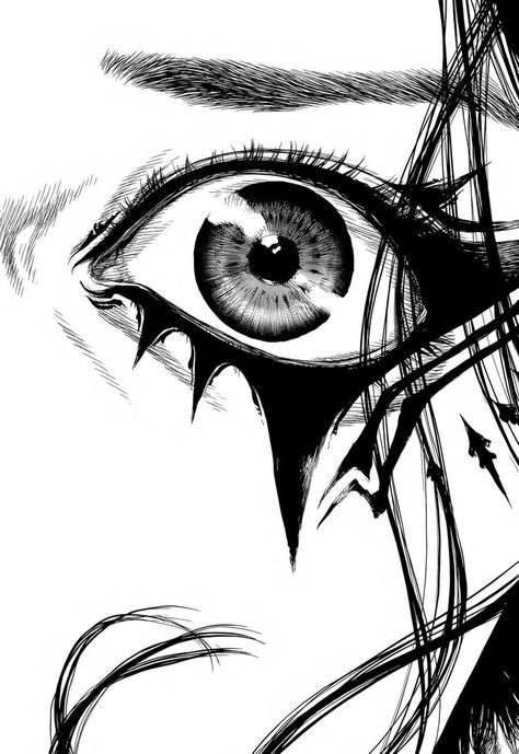 Manga Eyes, White Drawing, Gothic Anime, Anime Eyes, Dark Anime, Manga Illustration, Eye Drawing, Manga Drawing, Manga Comics