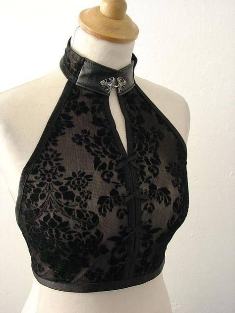 Sheer Vest, Mode Harajuku, Mode Editorials, Halter Crop Top, Goth Outfits, Fantasy Clothing, Edgy Outfits, Character Outfits, Goth Fashion