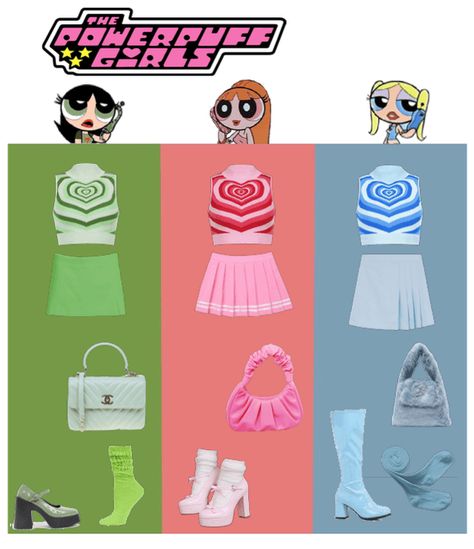 Powderpuff Halloween Costumes, Diy Buttercup Costume Powerpuff, Butter Cup Costume Power Puff, Power Puff Girls Costume Ideas, Green Powerpuff Girl Costume, Halloween Powerpuff Girls Costume, Blossom Halloween Costume Powerpuff, Buttercup Powerpuff Halloween Costume, Powerpuff Girls Costume Black Women