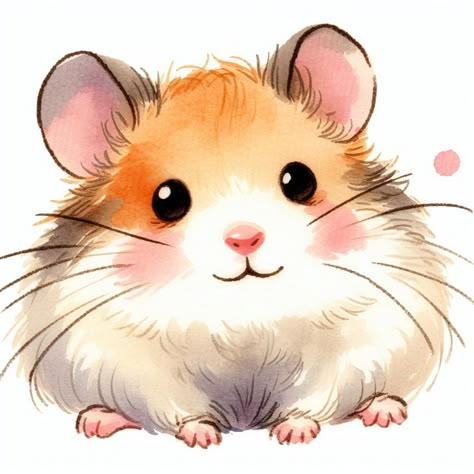 #hamster #art #acuarela Hamster Drawing Reference, Simple Hamster Drawing, Hamster Cartoon Wallpaper, Cute Hamster Drawing, Hamster Illustration, Hamster Drawing, Hamster Art, Hamster Kawaii, Hamster Cartoon