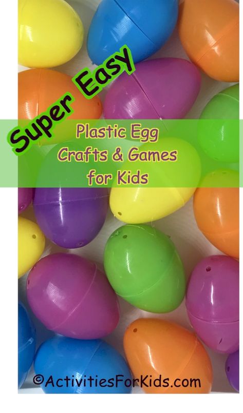 Plastic Easter Egg Crafts and Games for Toddlers - Activities For Kids Easter Egg Crafts For Kids, Egg Crafts For Kids, Easter Craft Activities, Toddlers Activities, Egg Game, Easter Crafts For Toddlers, Plastic Easter Eggs, Spring Easter Crafts, Easter Egg Crafts