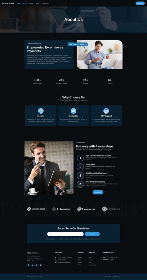 PaymentEase - Payment Solutions Elementor Pro Template Kit About Us Page Web Design, About Us Ui Design, About Us Web Design, Security Website, Funnel Building, About Us Page Design, Insurance Website, Ui Design Principles, Web Design Examples