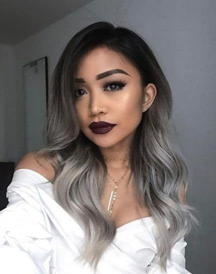 Black To Grey Ombre Hair, Cabelo Ombre Hair, Silver Ombre Hair, Blonde Ombre Hair, Grey Ombre Hair, Gray Balayage, Gorgeous Hair Color, Ombré Hair, Ombre Hair Color