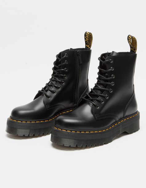 Dr. Martens Jadon Platform Boots. A Fierce Evolution Of Our 8-Eye Boot, The Jadon Retains All Its Original Details — Grooved Edges, Yellow Stitching And A Heel-Loop — And Adds A Chunky, Empowering Platform Sole. Inner Ankle Zip. Made With The Classic Dr. Martens Polished Smooth Leather, A Lightly Textured, Highly Durable Leather With A Soft Sheen. Platform Height 1 3/4". Imported.note: Runs Large; Size Down If You Are Between Sizes. Jadon Smooth Leather Platform Boots, Dr Martens Platform Boots, Jadon Platform Boots, Doc Martens Women, Doc Marten Boot, Jadon Boots, Dr Martens Jadon, Doc Martens Boots, Dr Shoes