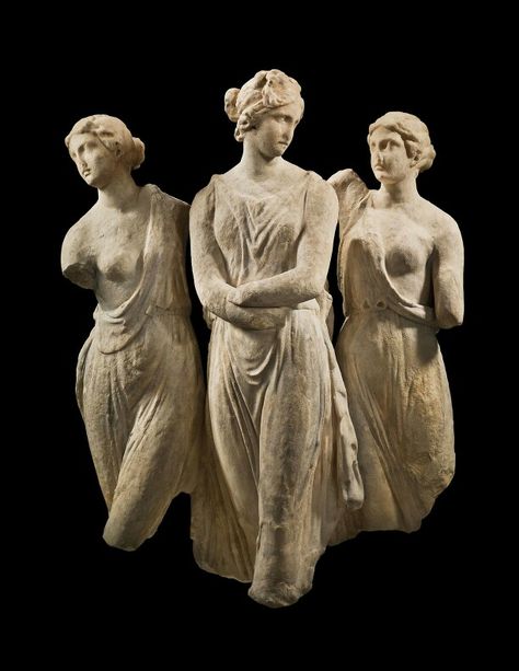 Marble sculpture of the Three Graces. Greek. Hellenistic Period. 2nd - 1st century B.C. | Phoenix Ancient Art Gallery Hellenistic Art, Ancient Greek Sculpture, Hellenistic Period, The Three Graces, Greek Statues, Ancient Greek Art, Roman Sculpture, Greek Sculpture, Art Ancien