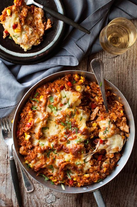 One Pot Chicken Enchilada, Chicken Enchilada Rice Casserole, Enchilada Rice Casserole, Chicken Enchilada Rice, Enchilada Rice, One Pot Dinners, Recipetin Eats, Recipe Tin, One Pot Chicken