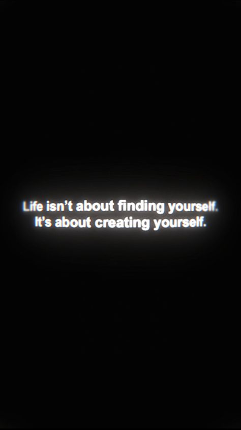 Life isn’t about finding yourself it’s about creating yourself white text on black background Wallpaper Motivational Aesthetic, Motivational Aesthetic Wallpaper, Background Motivation, Motivational Aesthetic, Aesthetic Wallpaper Black, Text Wallpaper, Creating Yourself, Brown Hairstyles, Chocolates