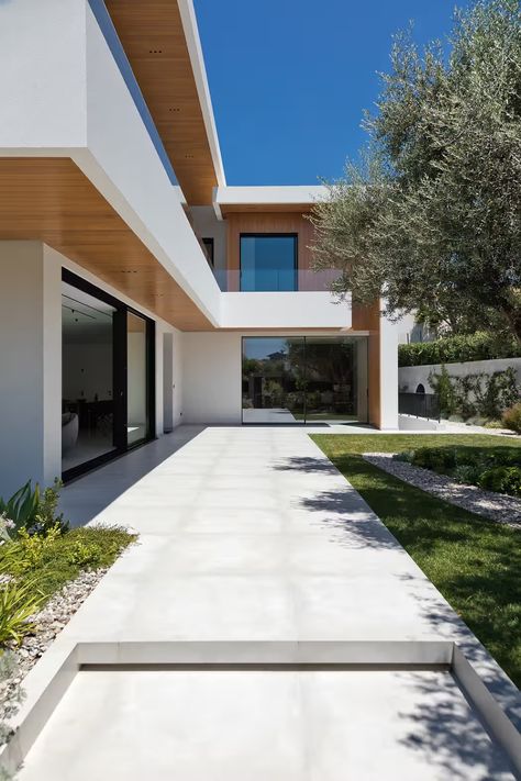 L2 Residence: A Patras House with a Unique L-Shape | HomeAdore House L Shape Design, H Shaped House Exterior, Small L Shaped House Design, L Shaped Ranch Exterior, L Shape House Design Exterior, L Shape House Design, U Shape House, L Shaped Building, L Shaped Modern House