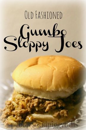 Grandma's Old Fashioned Gumbo Sloppy Joes just like you remember as a kid.  This vintage favorite uses Campbell's Chicken Gumbo Soup and it's a quick and easy dinner for your family.  Kid friendly recipe for busy nights. Gumbo Sloppy Joes, Gumbo Soup Recipe, Cambells Recipes, Chicken Gumbo Soup, Haitian Recipes, Homemade Sloppy Joe Recipe, Loose Meat Sandwiches, Sloppy Joe Recipe, Gumbo Soup